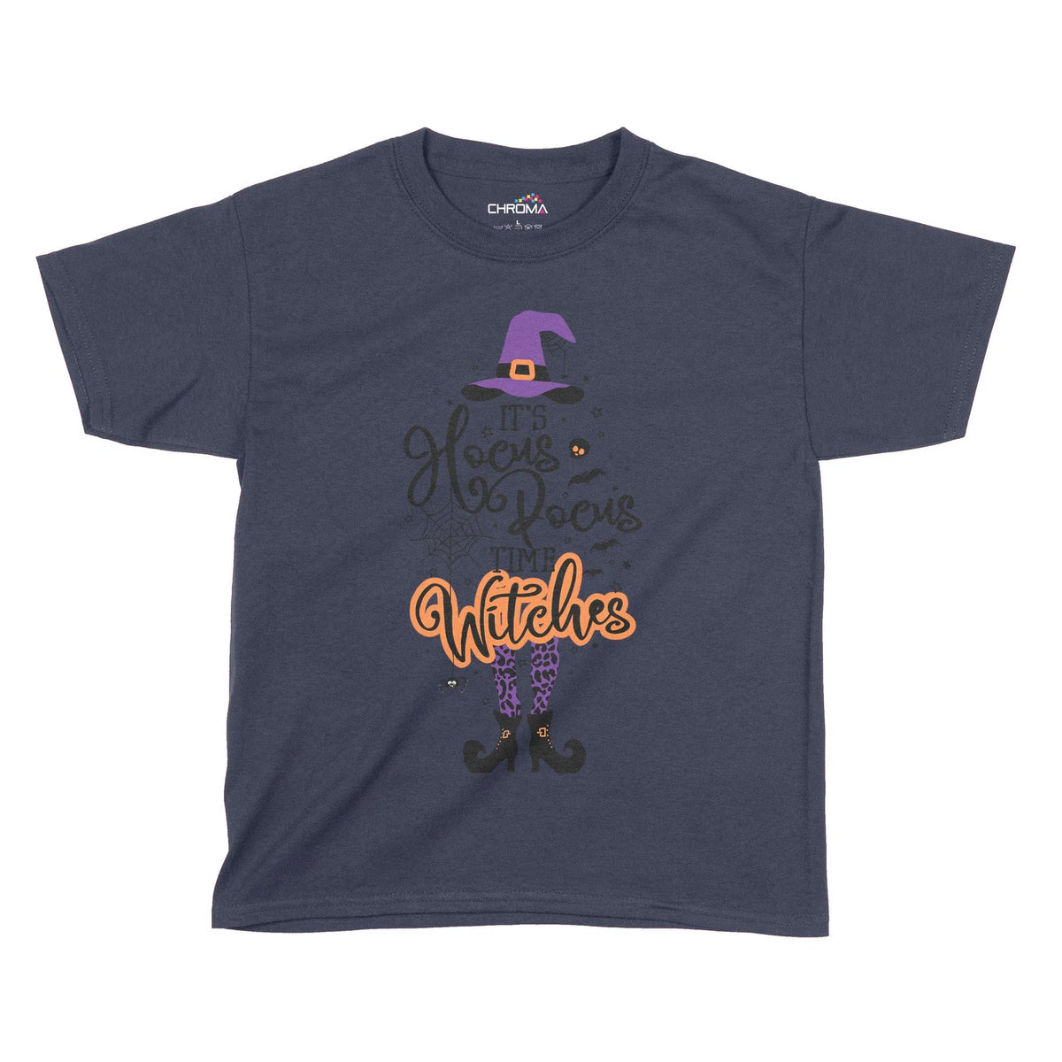 Its Hocus Pocus Time Witches Halloween Kids T-Shirt | Premium Hallowee Chroma Clothing
