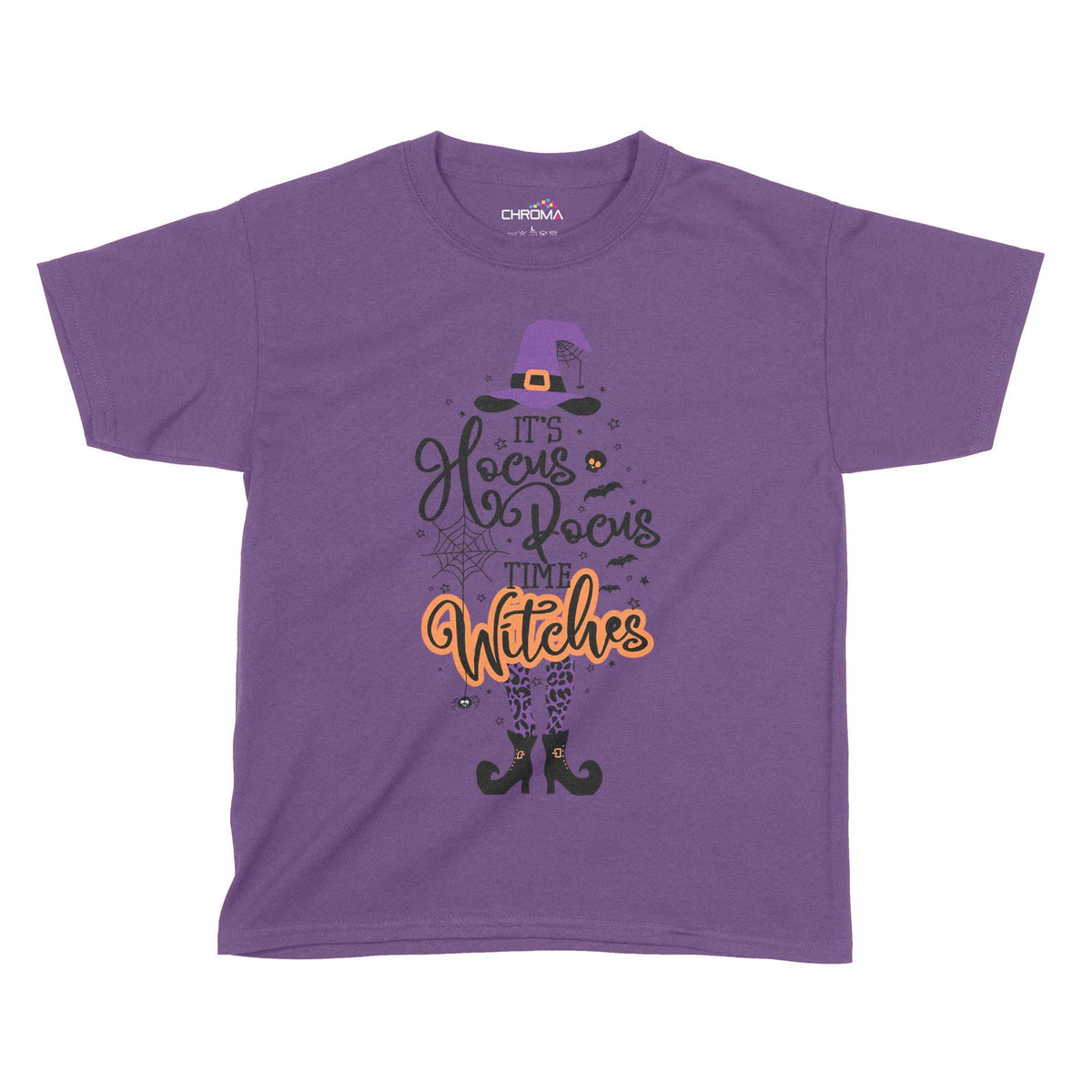 Its Hocus Pocus Time Witches Halloween Kids T-Shirt | Premium Hallowee Chroma Clothing