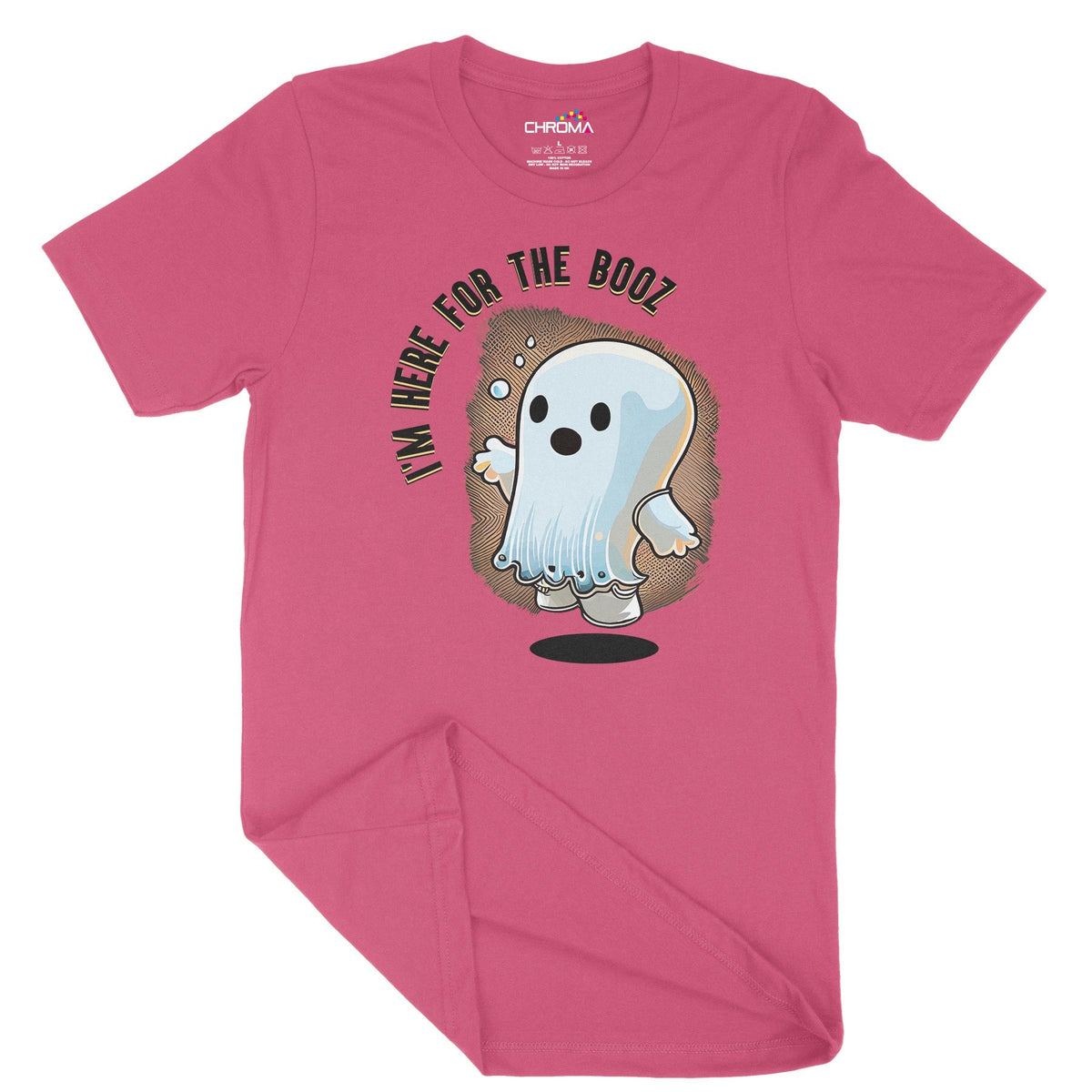 Little Ghost Here For The Boo's Unisex Adult T-Shirt | Premium Hallowe Chroma Clothing