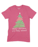 Merry Christmas You Filthy Animal Unisex Adult T-Shirt Chroma Clothing