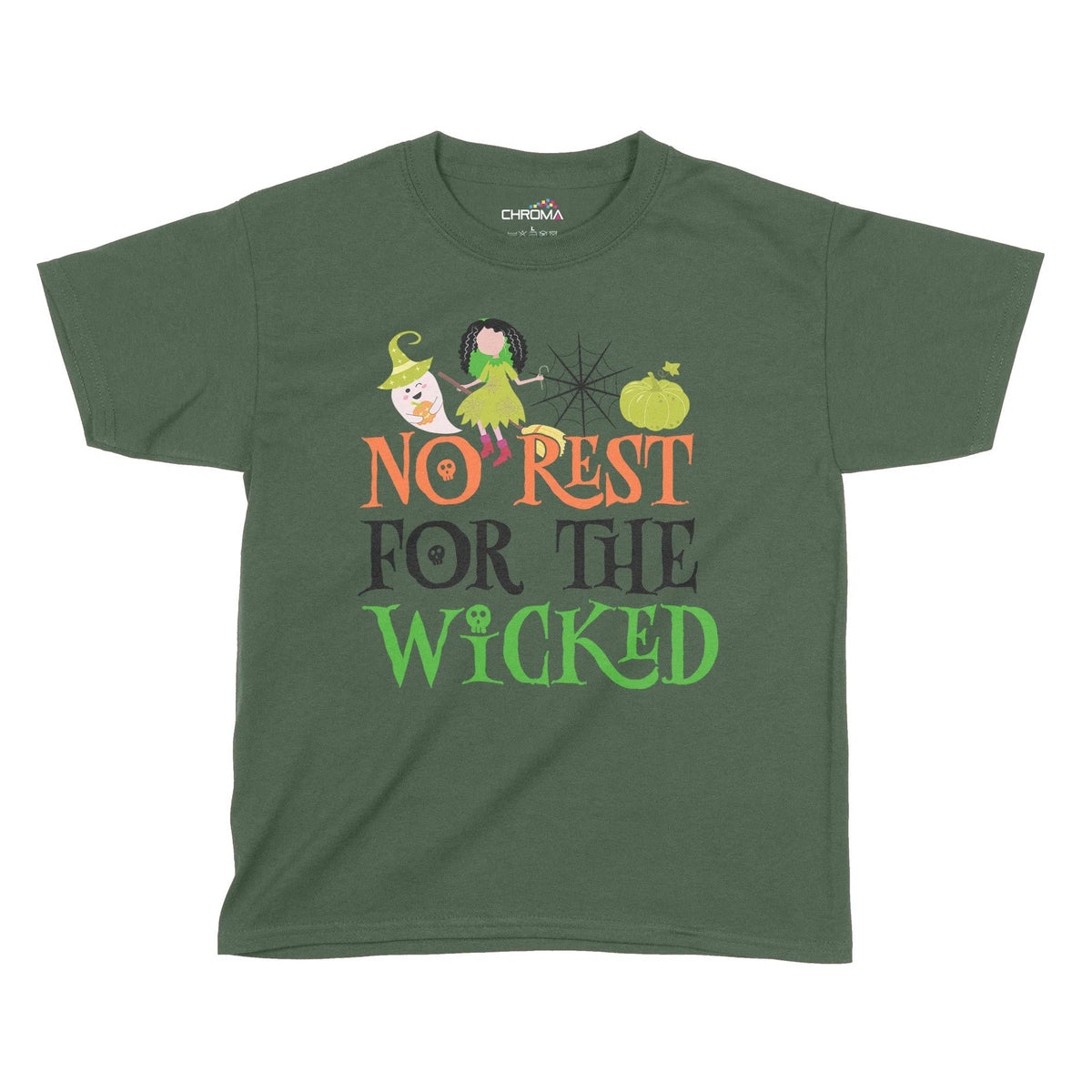 No Rest For The Wicked Halloween Kids T-Shirt | Premium Halloween Clot Chroma Clothing