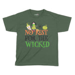 No Rest For The Wicked Halloween Kids T-Shirt | Premium Halloween Clot Chroma Clothing