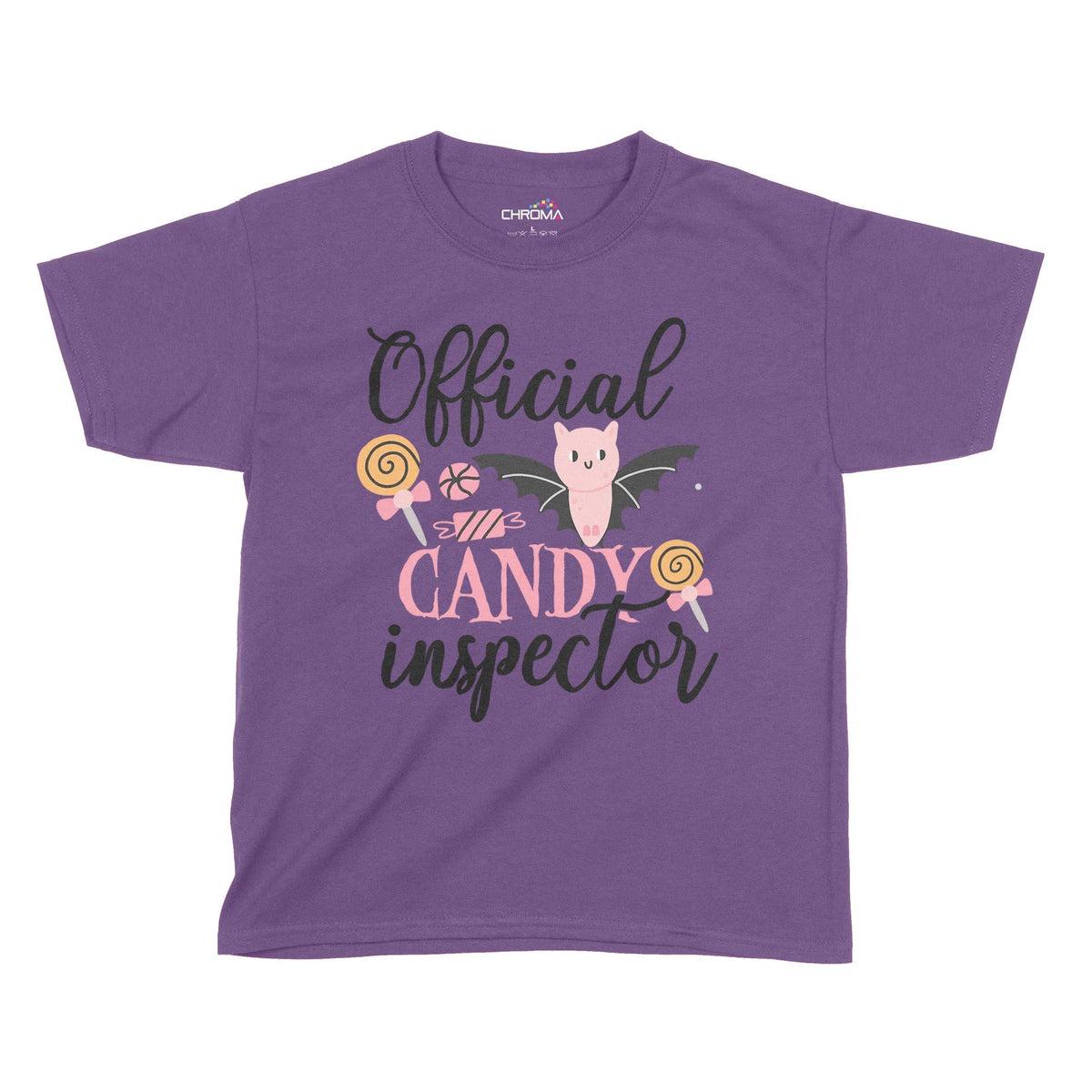 Official Candy Inspector Halloween Kids T-Shirt | Premium Halloween Cl Chroma Clothing