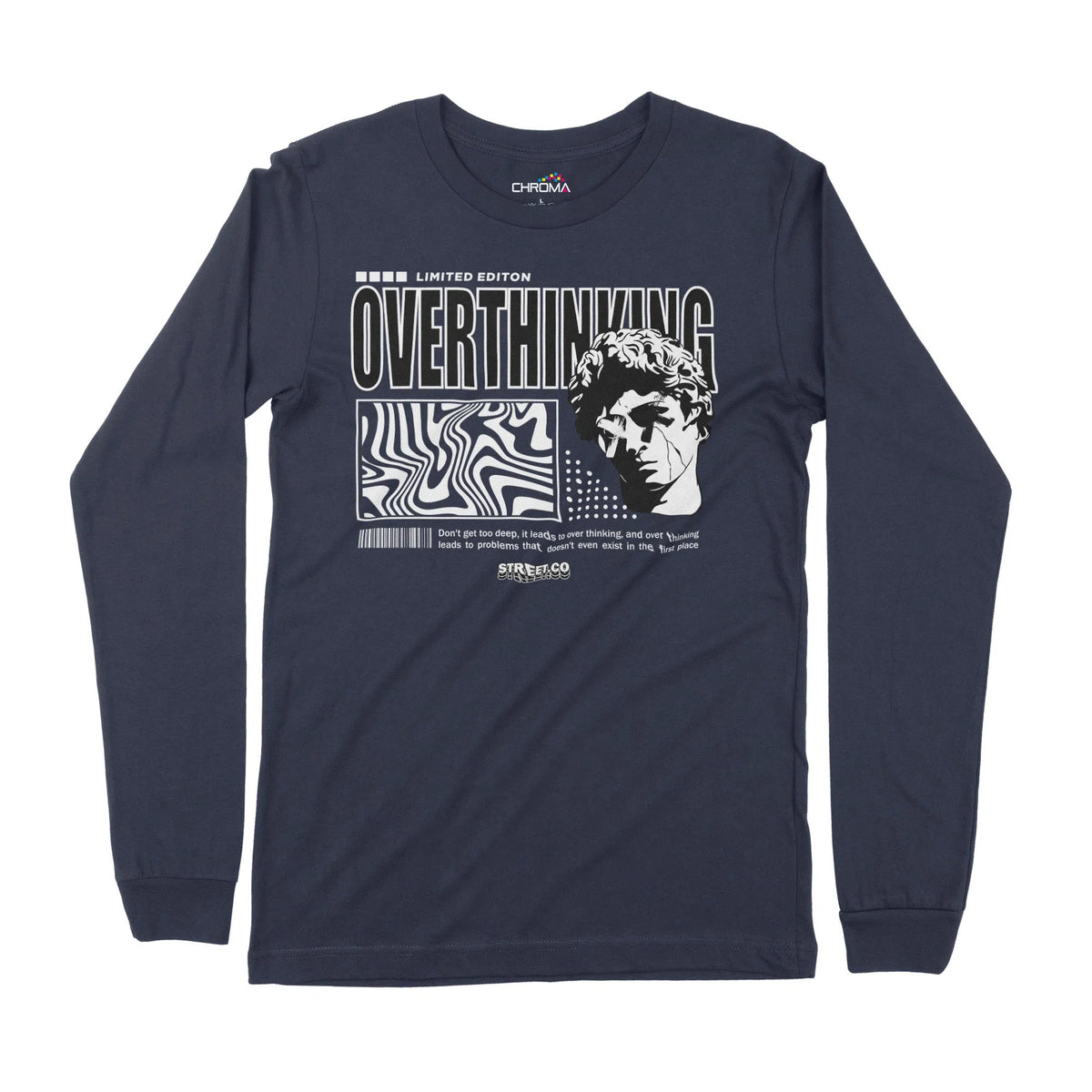 Overthinking | Long-Sleeve T-Shirt | Premium Quality Streetwear Chroma Clothing