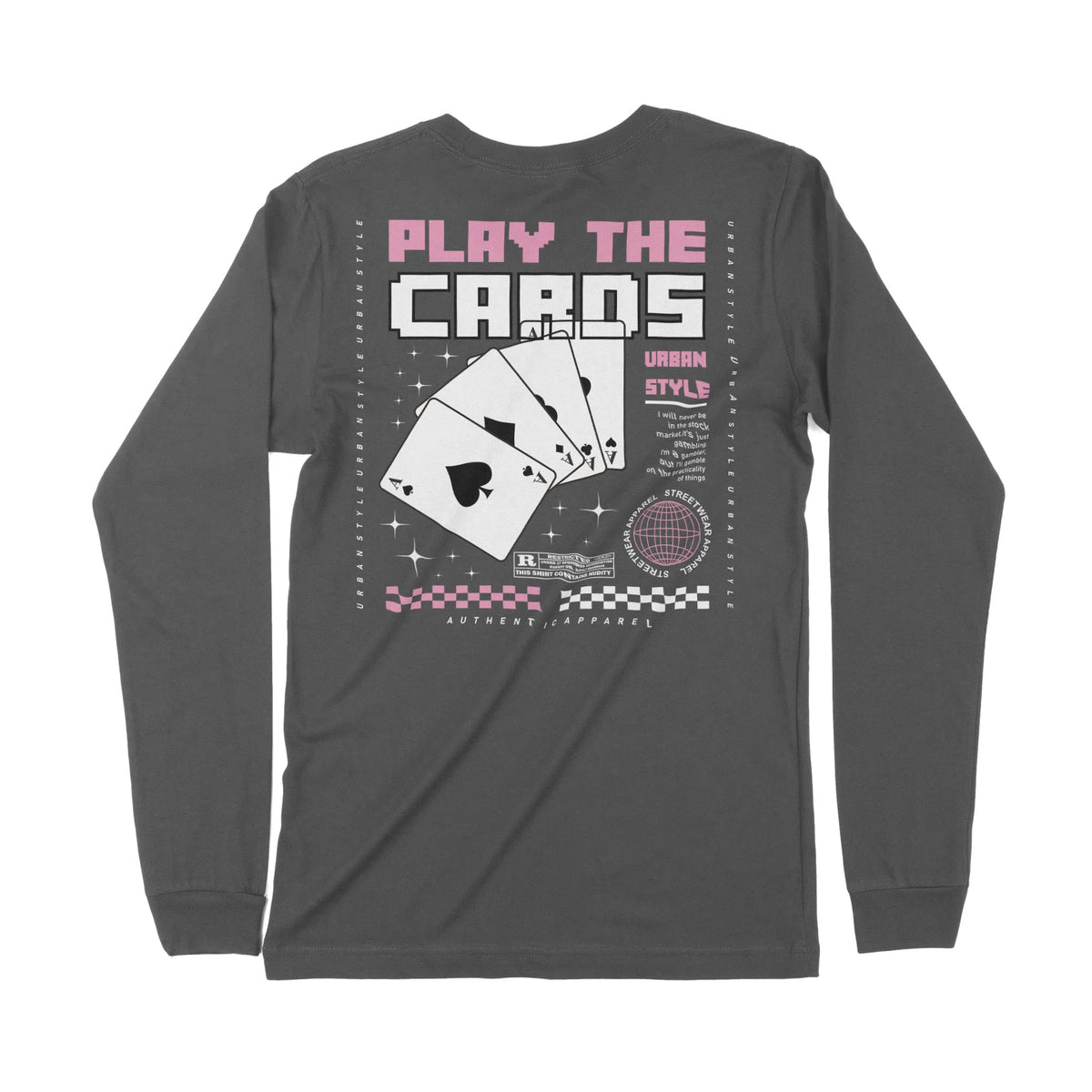 Play The Cards | Back Print | Long-Sleeve T-Shirt | Premium Quality St Chroma Clothing