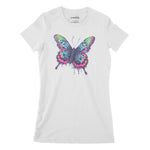 Psychedelic Butterfly Women's Classic Fitted T-Shirt Chroma Clothing