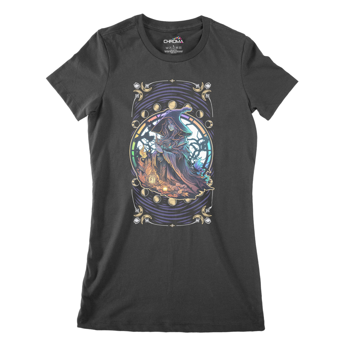 Psychedelic Wizard Women's Classic Fitted T-Shirt Chroma Clothing