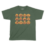 Pumpkin Faces Halloween Kids T-Shirt | Premium Halloween Clothing Chroma Clothing