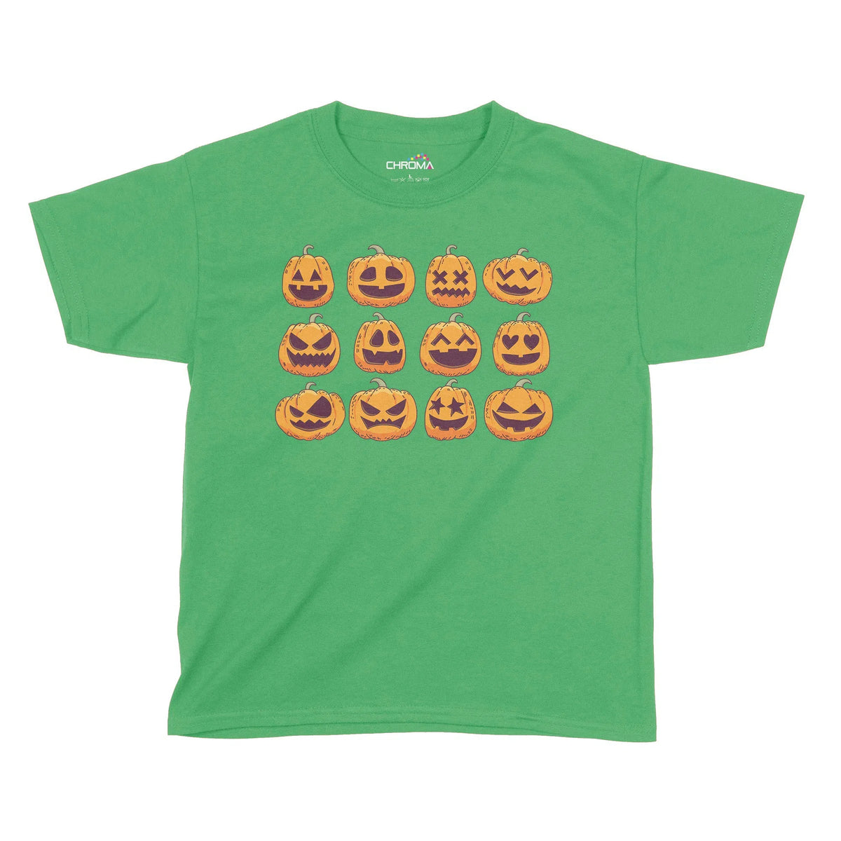 Pumpkin Faces Halloween Kids T-Shirt | Premium Halloween Clothing Chroma Clothing