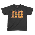 Pumpkin Faces Halloween Kids T-Shirt | Premium Halloween Clothing Chroma Clothing