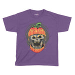 Pumpkin Skull Halloween Kids T-Shirt | Premium Halloween Clothing Chroma Clothing