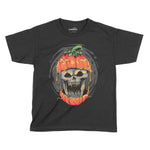 Pumpkin Skull Halloween Kids T-Shirt | Premium Halloween Clothing Chroma Clothing