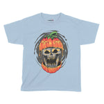 Pumpkin Skull Halloween Kids T-Shirt | Premium Halloween Clothing Chroma Clothing
