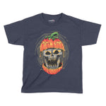 Pumpkin Skull Halloween Kids T-Shirt | Premium Halloween Clothing Chroma Clothing