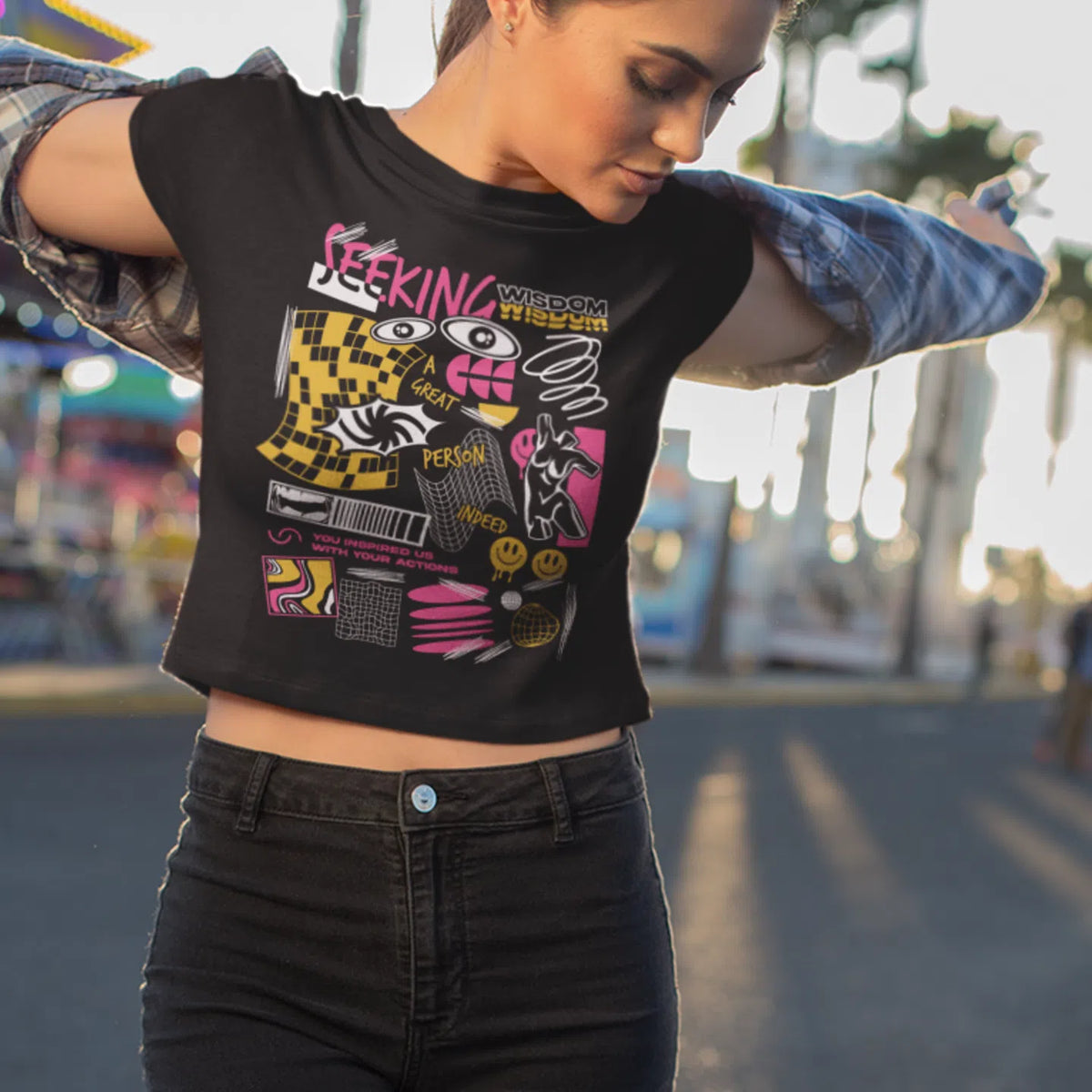 Seeking Wisdom | Women's Cropped T-Shirt Chroma Clothing