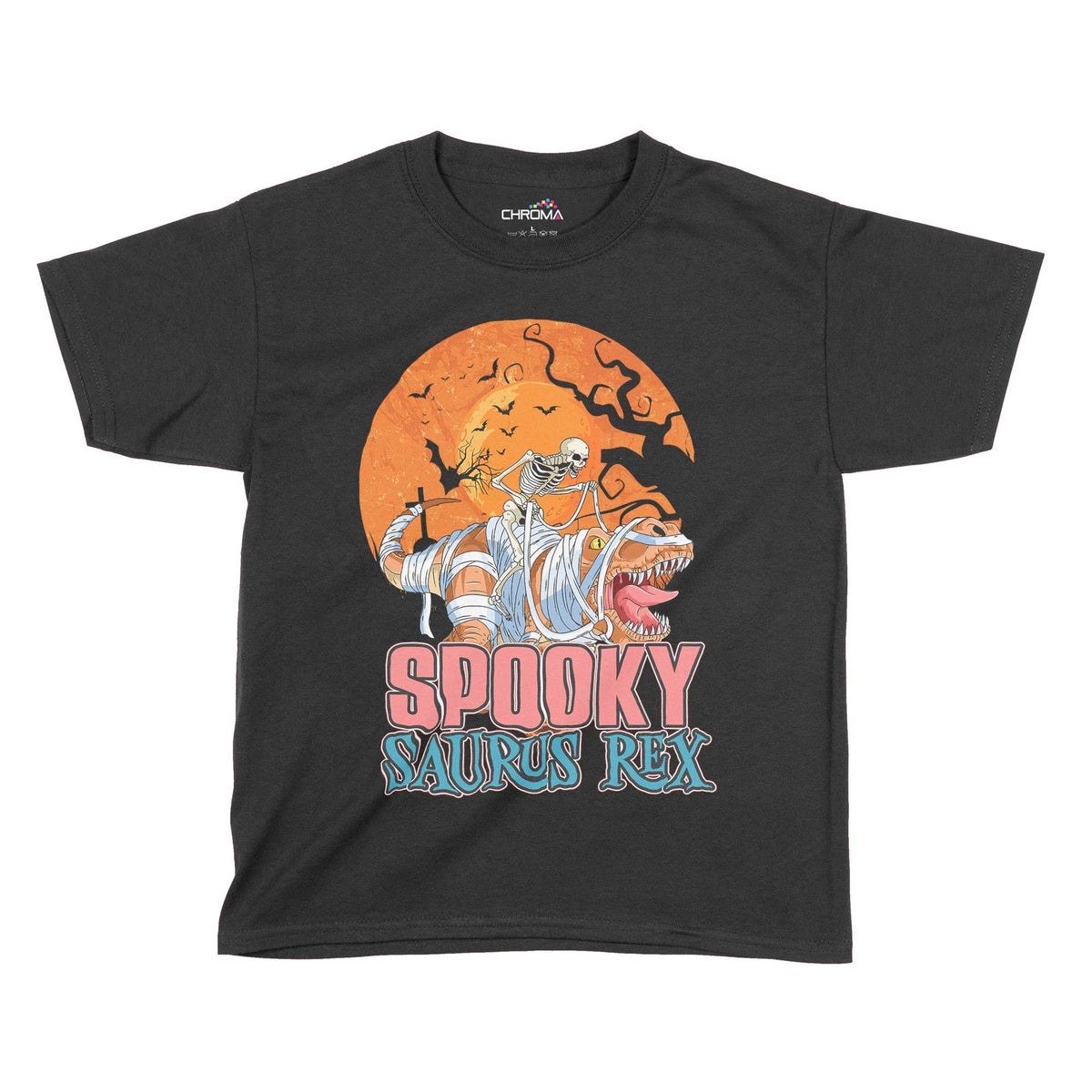 Spooky-Saurus Rex Halloween Kids T-Shirt | Premium Halloween Clothing Chroma Clothing
