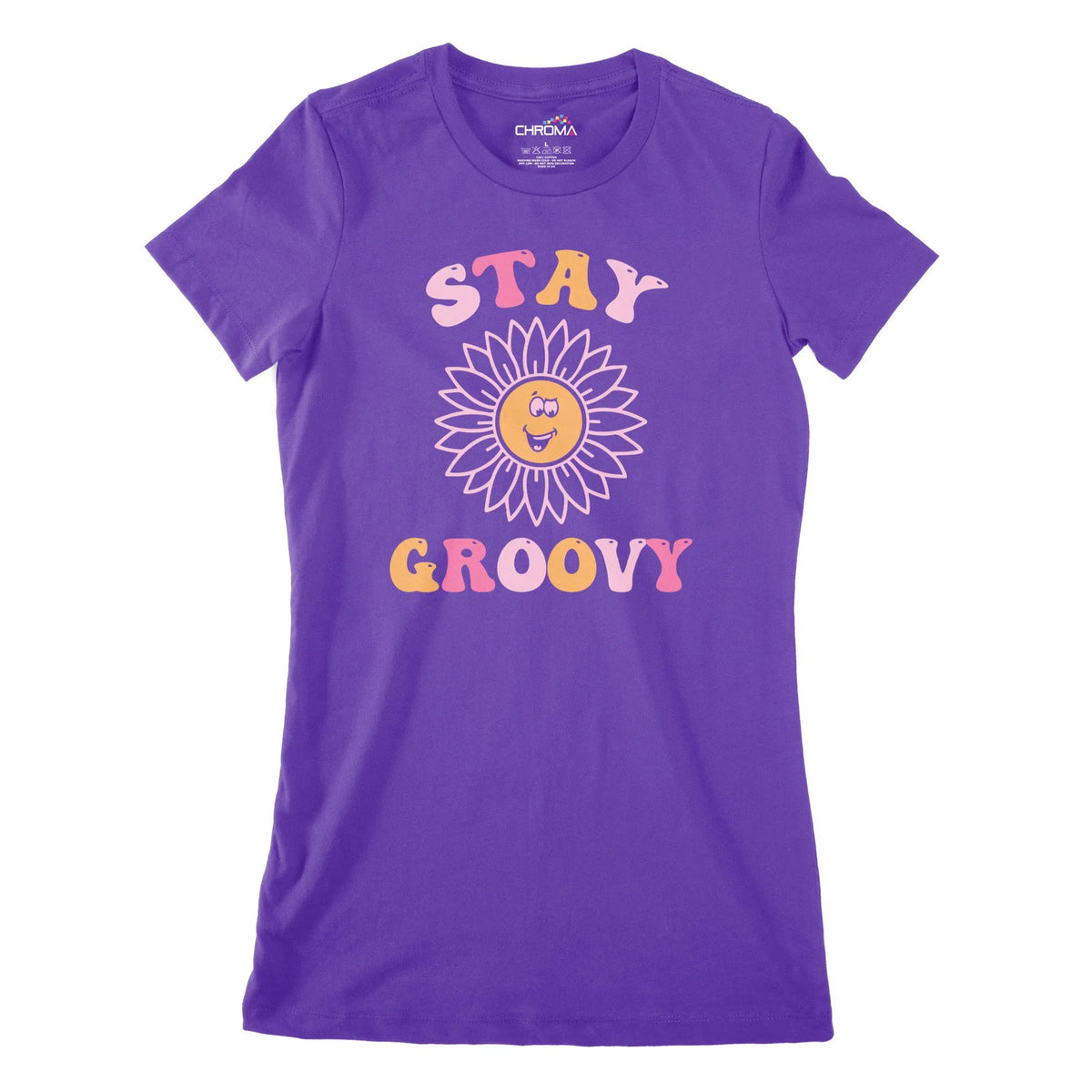 Stay Groovy Women's Classic Fitted T-Shirt Chroma Clothing