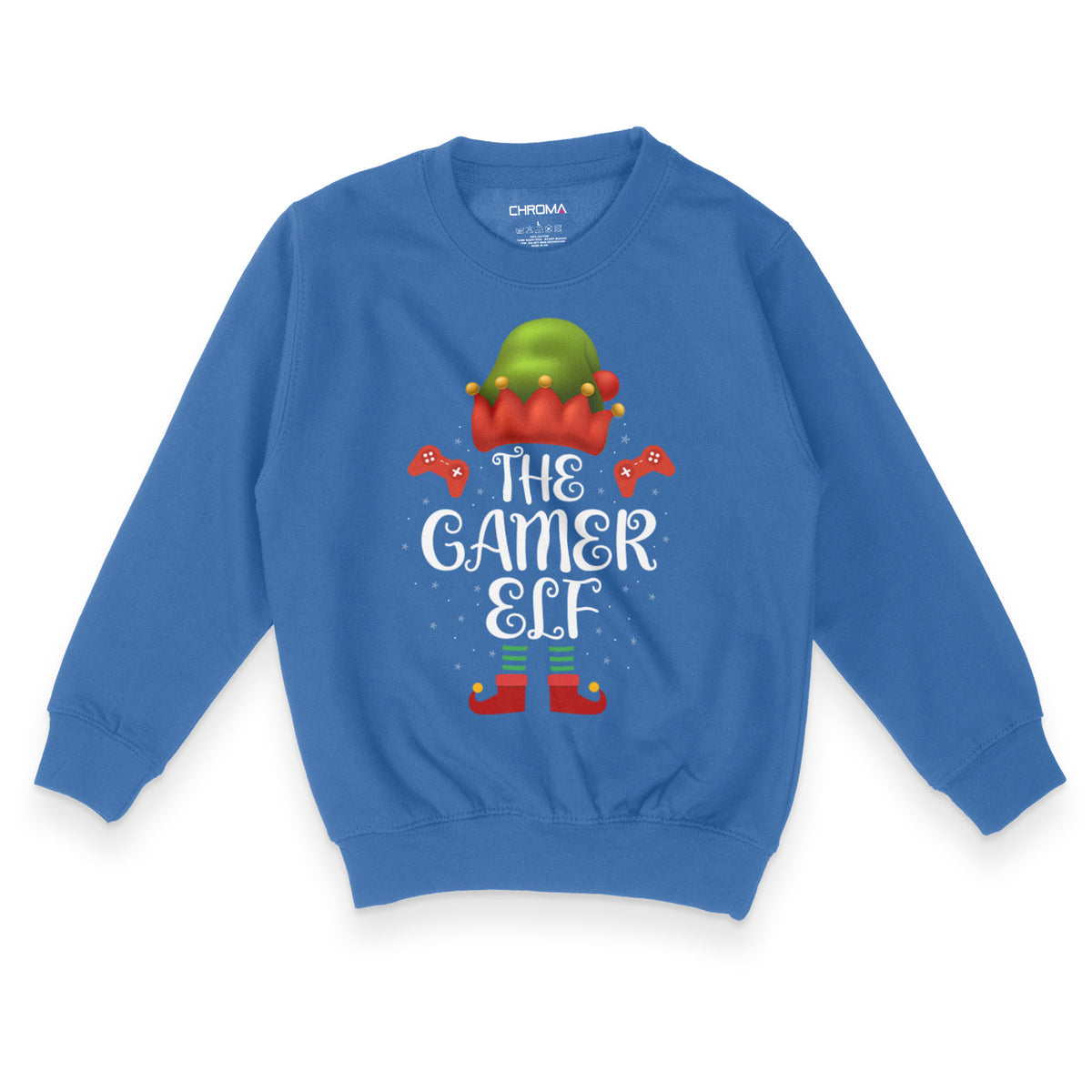Gamer Elf Festive Fun | Kid's Christmas Sweatshirt Chroma Clothing