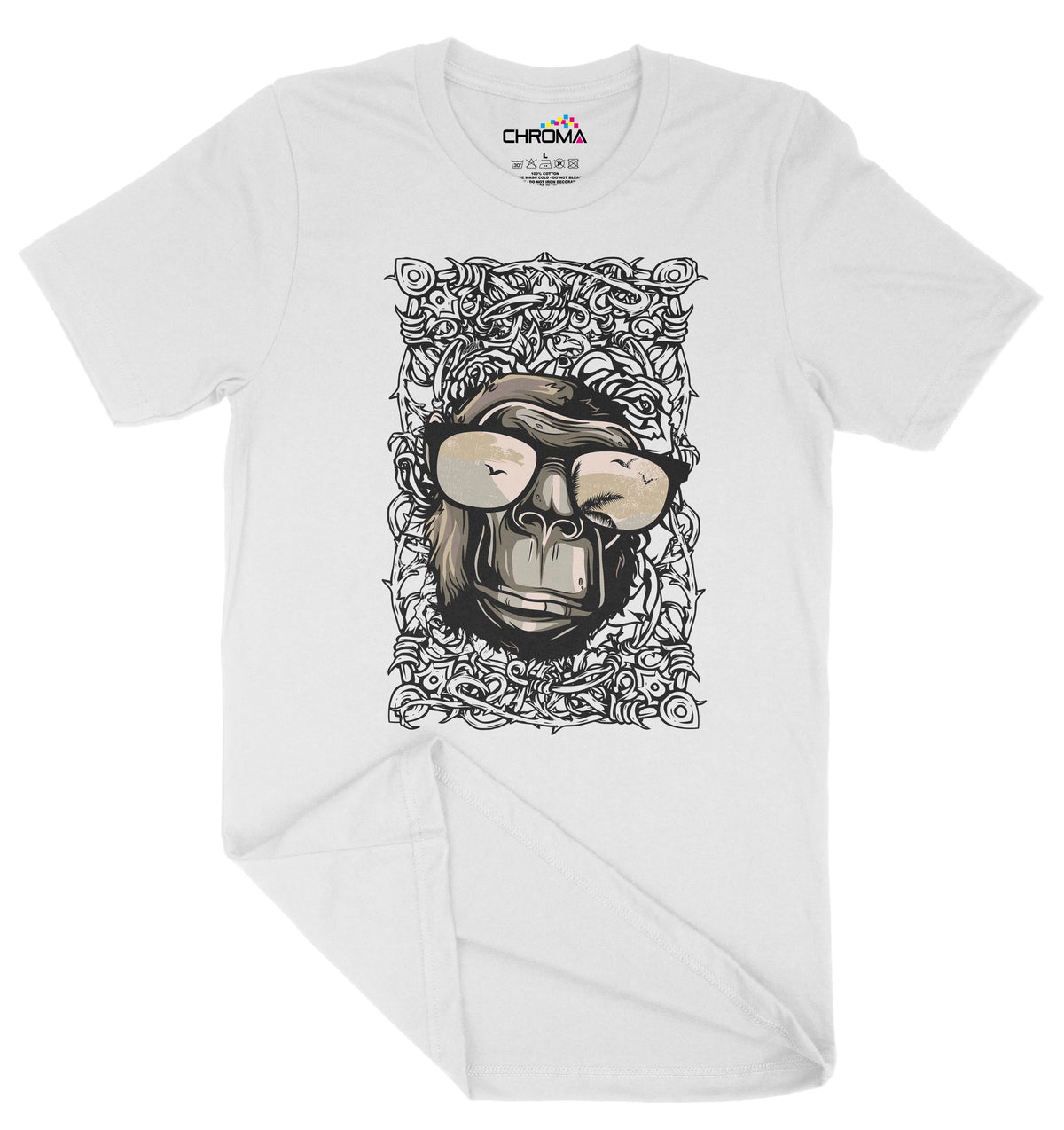Vector Monkey Unisex Adult T-Shirt | Premium Quality Streetwear Chroma Clothing