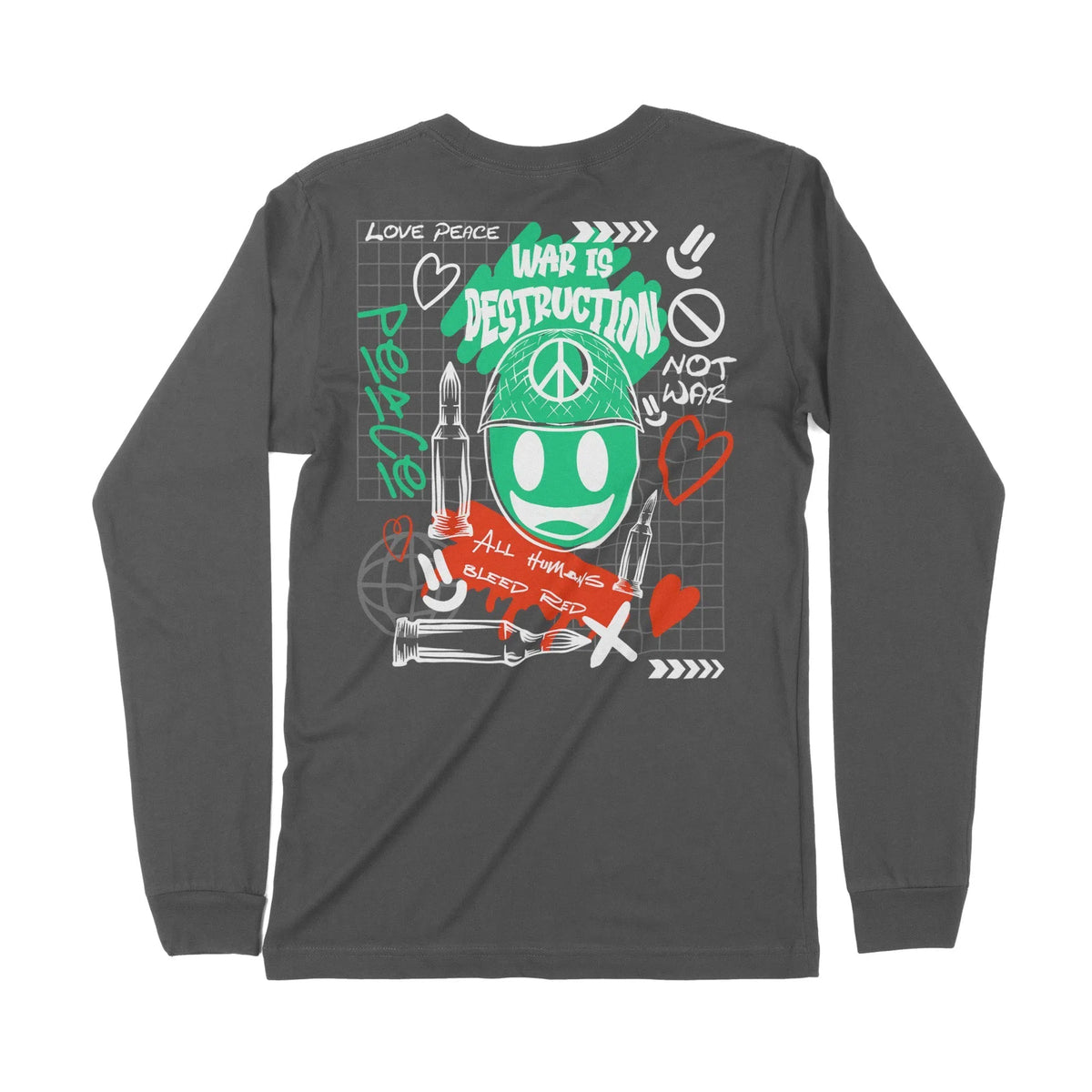 War Is Destruction | Dual Print | Long-Sleeve T-Shirt | Premium Qualit Chroma Clothing