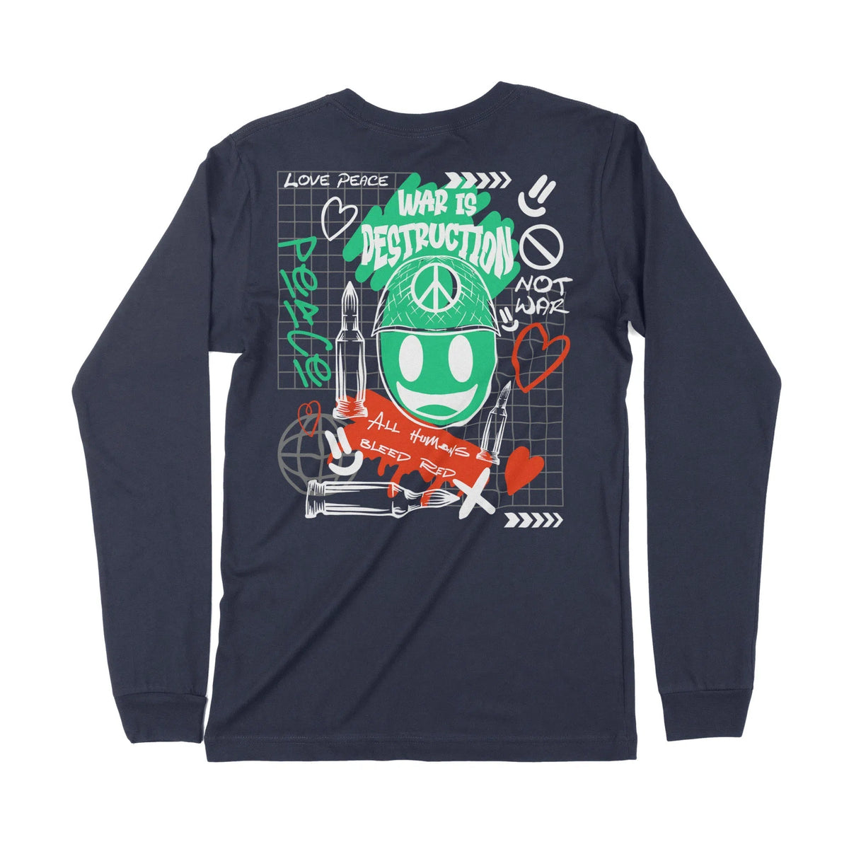 War Is Destruction | Dual Print | Long-Sleeve T-Shirt | Premium Qualit Chroma Clothing