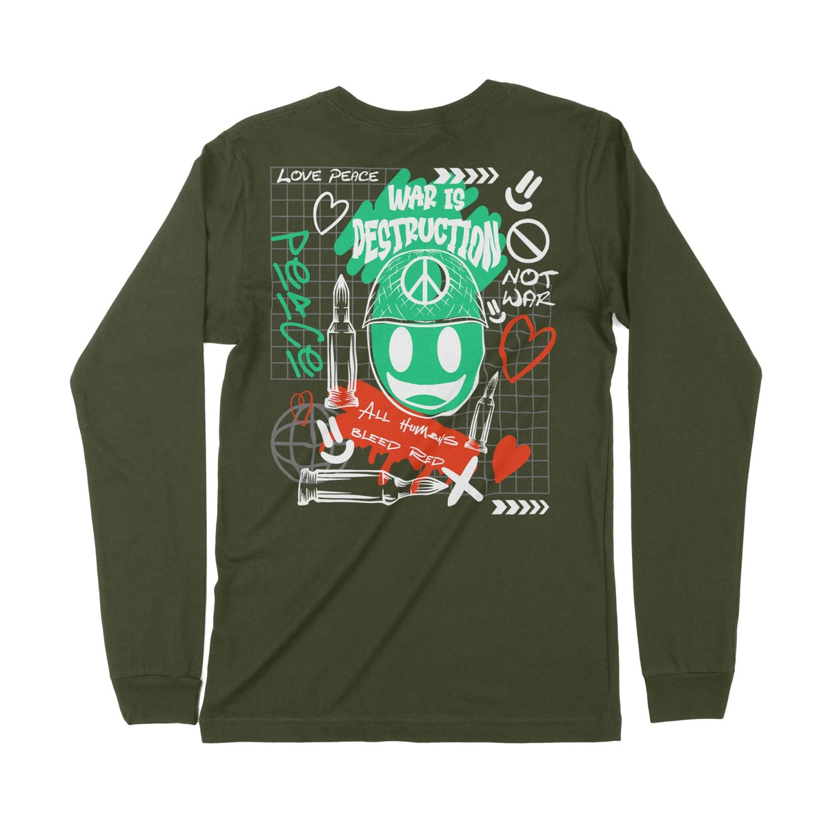 War Is Destruction | Dual Print | Long-Sleeve T-Shirt | Premium Qualit Chroma Clothing