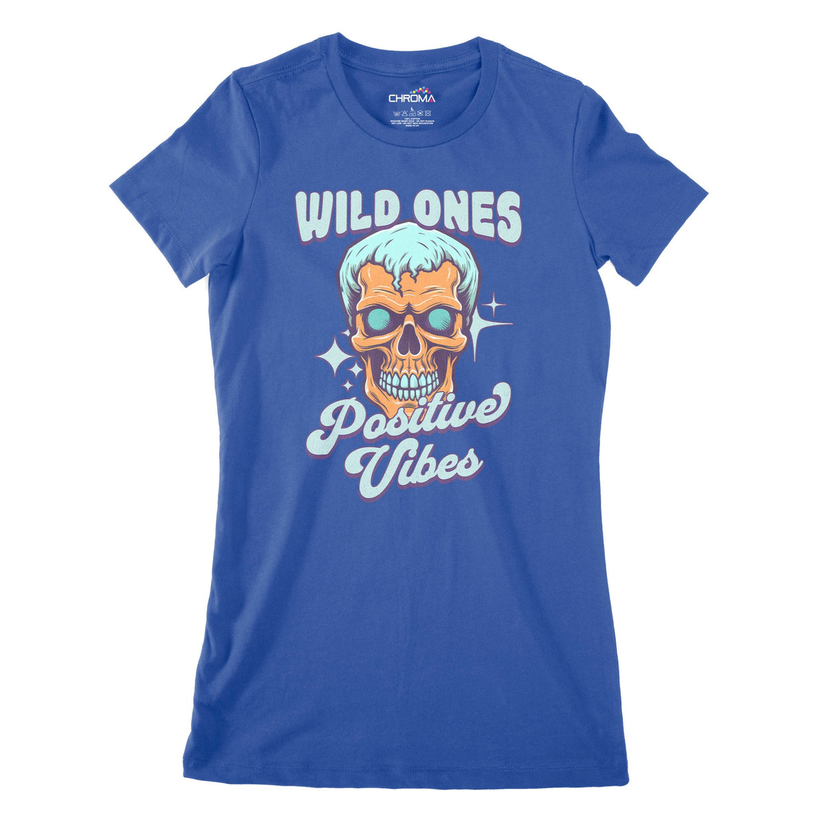 Wild Ones Positive Vibes Women's Classic Fitted T-Shirt Chroma Clothing