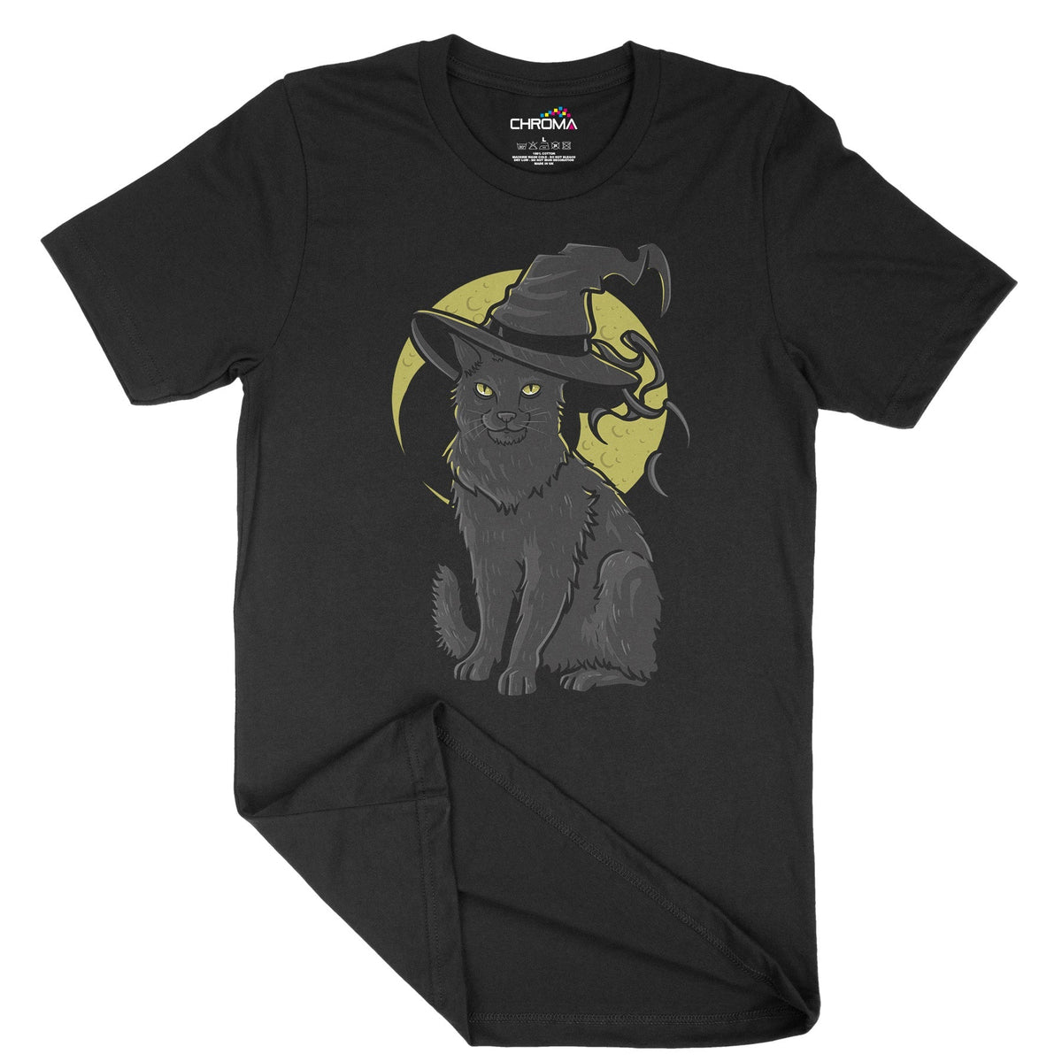 Wizard Cat Unisex Adult T-Shirt | Premium Halloween Clothing Chroma Clothing