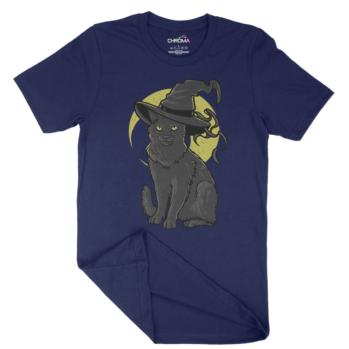 Wizard Cat Unisex Adult T-Shirt | Premium Halloween Clothing Chroma Clothing