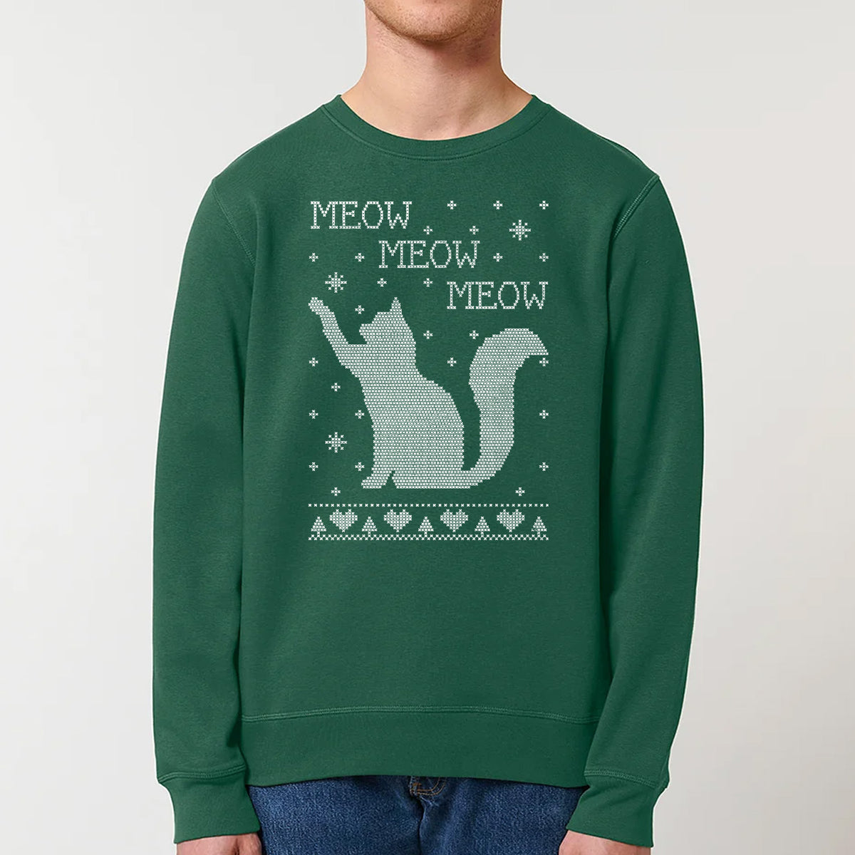 Meow Meow Cat Christmas | Vintage Rocker Sweatshirt