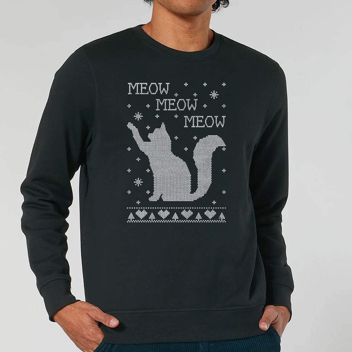 Meow Meow Cat Christmas | Vintage Rocker Sweatshirt