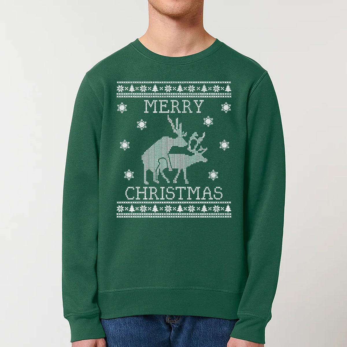 Merry Christmas Deer | Vintage Rocker Sweatshirt