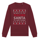 Be Nice To Teacher Santa Is Watching | Vintage Rocker Sweatshirt