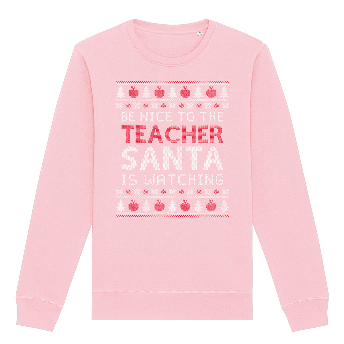 Be Nice To Teacher Santa Is Watching | Vintage Rocker Sweatshirt