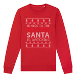 Be Nice To Teacher Santa Is Watching | Vintage Rocker Sweatshirt