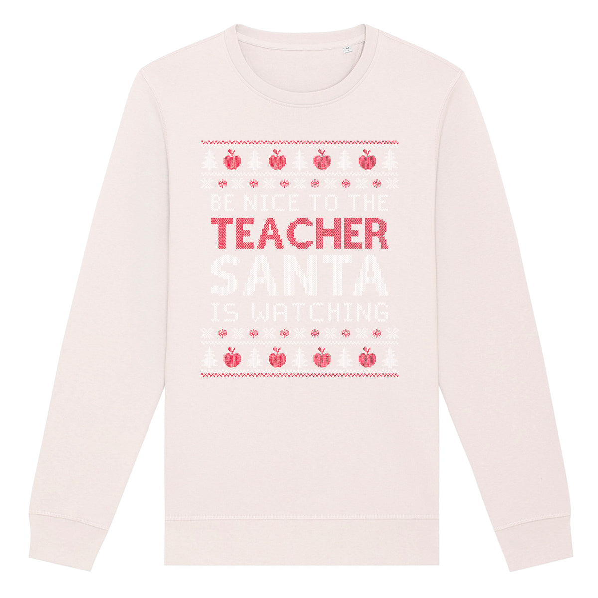 Be Nice To Teacher Santa Is Watching | Vintage Rocker Sweatshirt