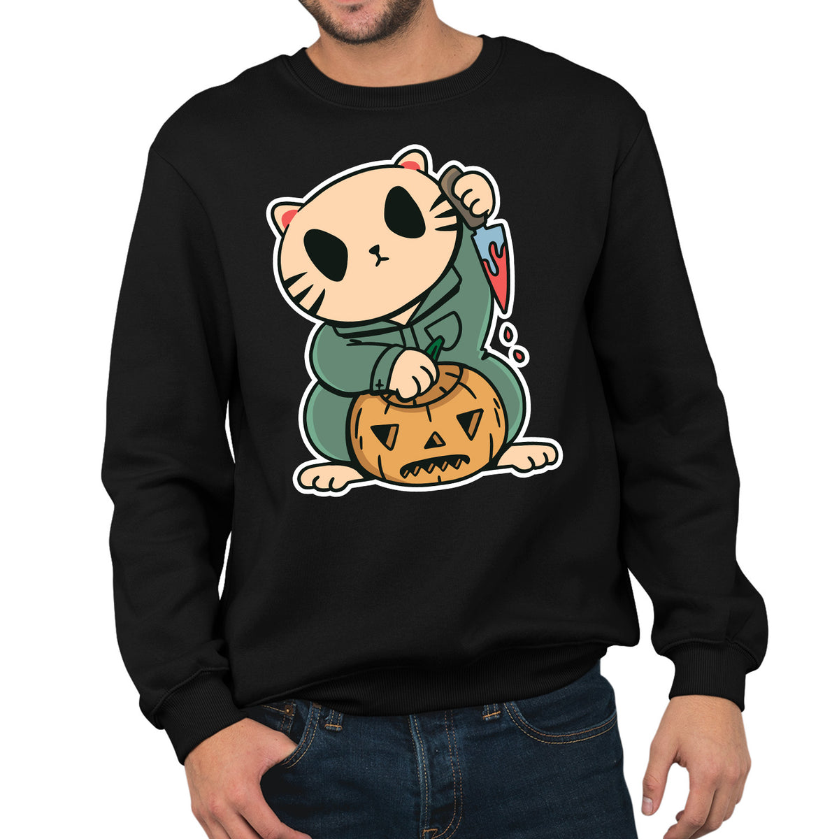Lucky Cat | Unisex Adult Sweatshirt | Premium Halloween Clothing