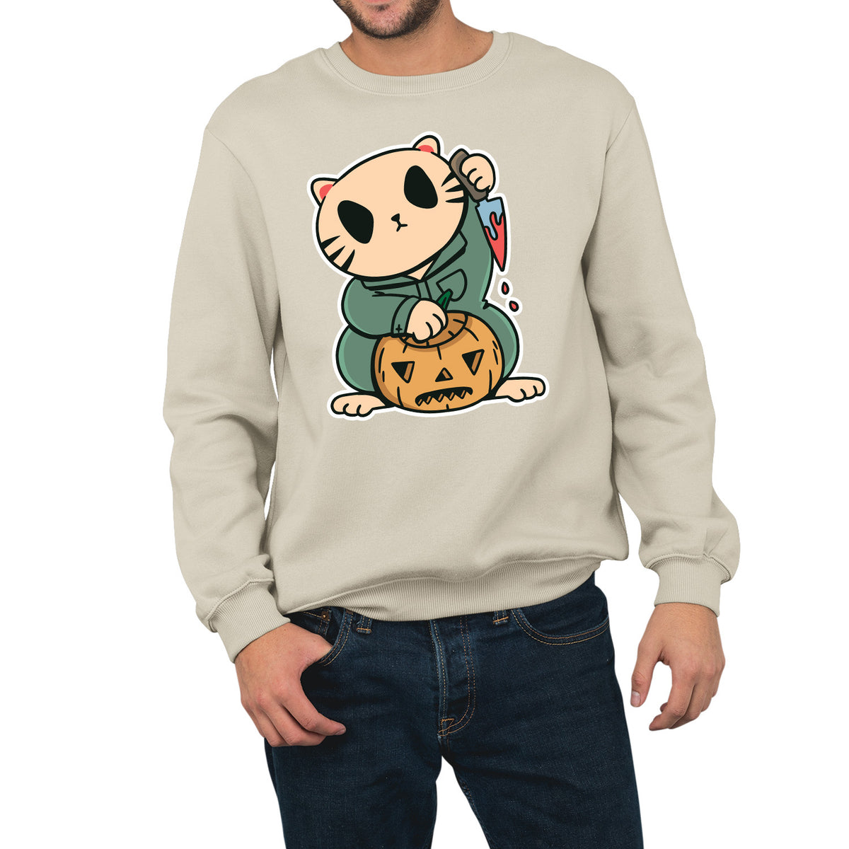 Lucky Cat | Unisex Adult Sweatshirt | Premium Halloween Clothing