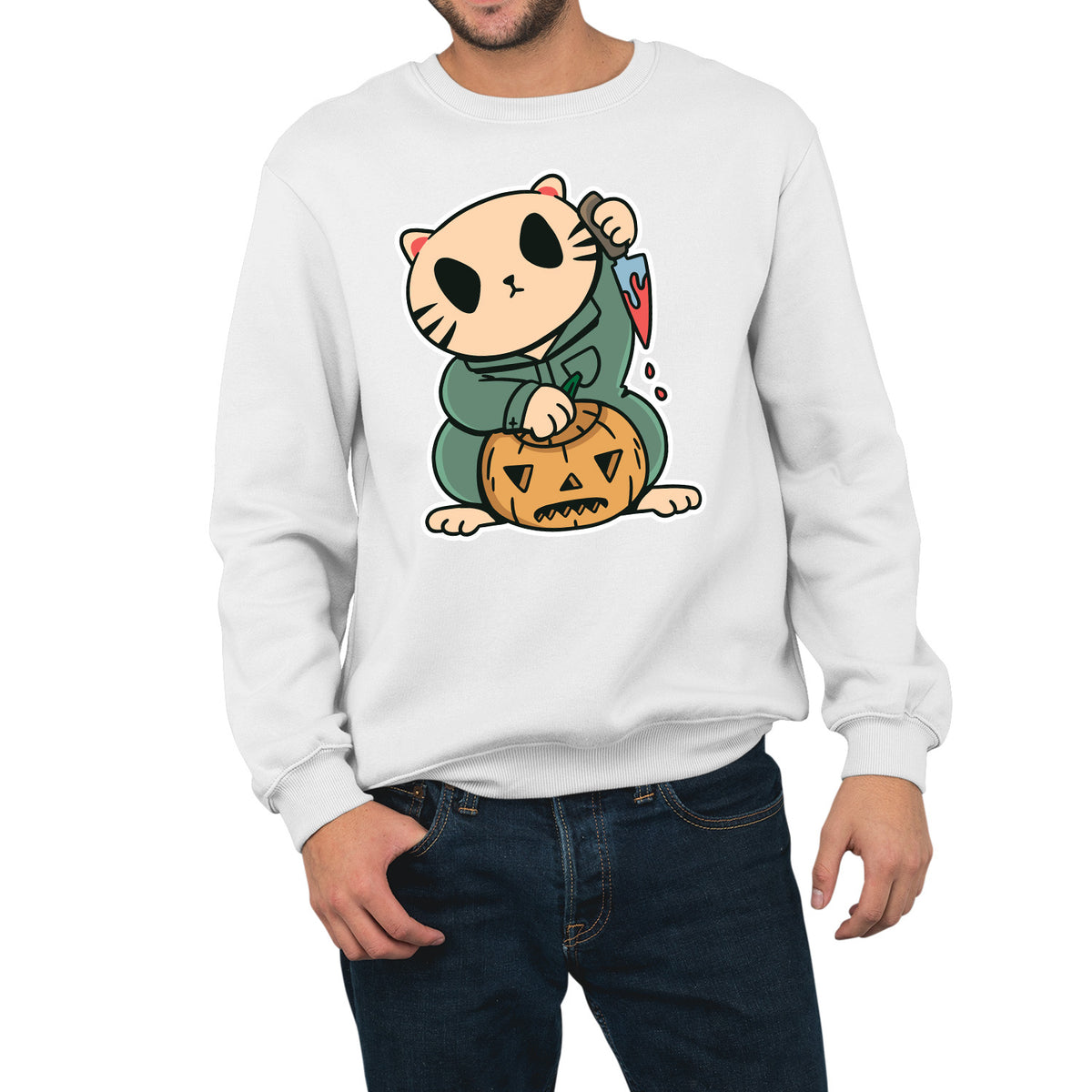 Lucky Cat | Unisex Adult Sweatshirt | Premium Halloween Clothing