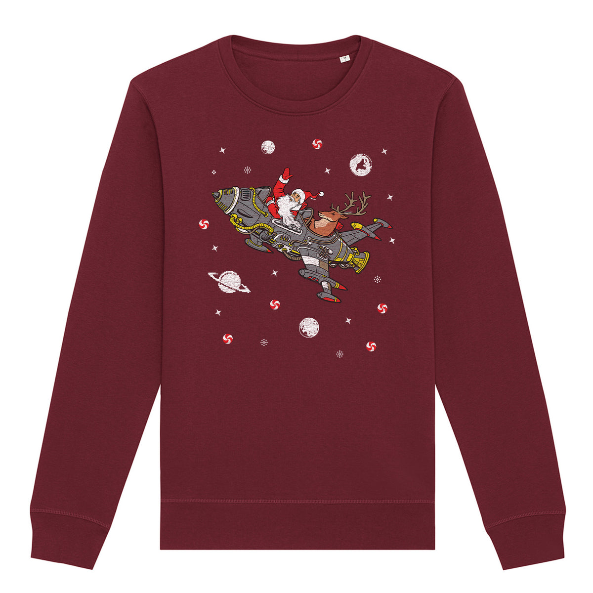 Santa Rocket Christmas | Vintage Rocker Sweatshirt