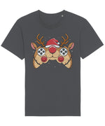 Reindeer Joystick Gamer | Vintage Christmas Rocker T-Shirt