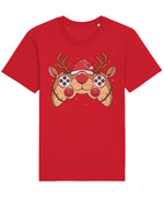 Reindeer Joystick Gamer | Vintage Christmas Rocker T-Shirt