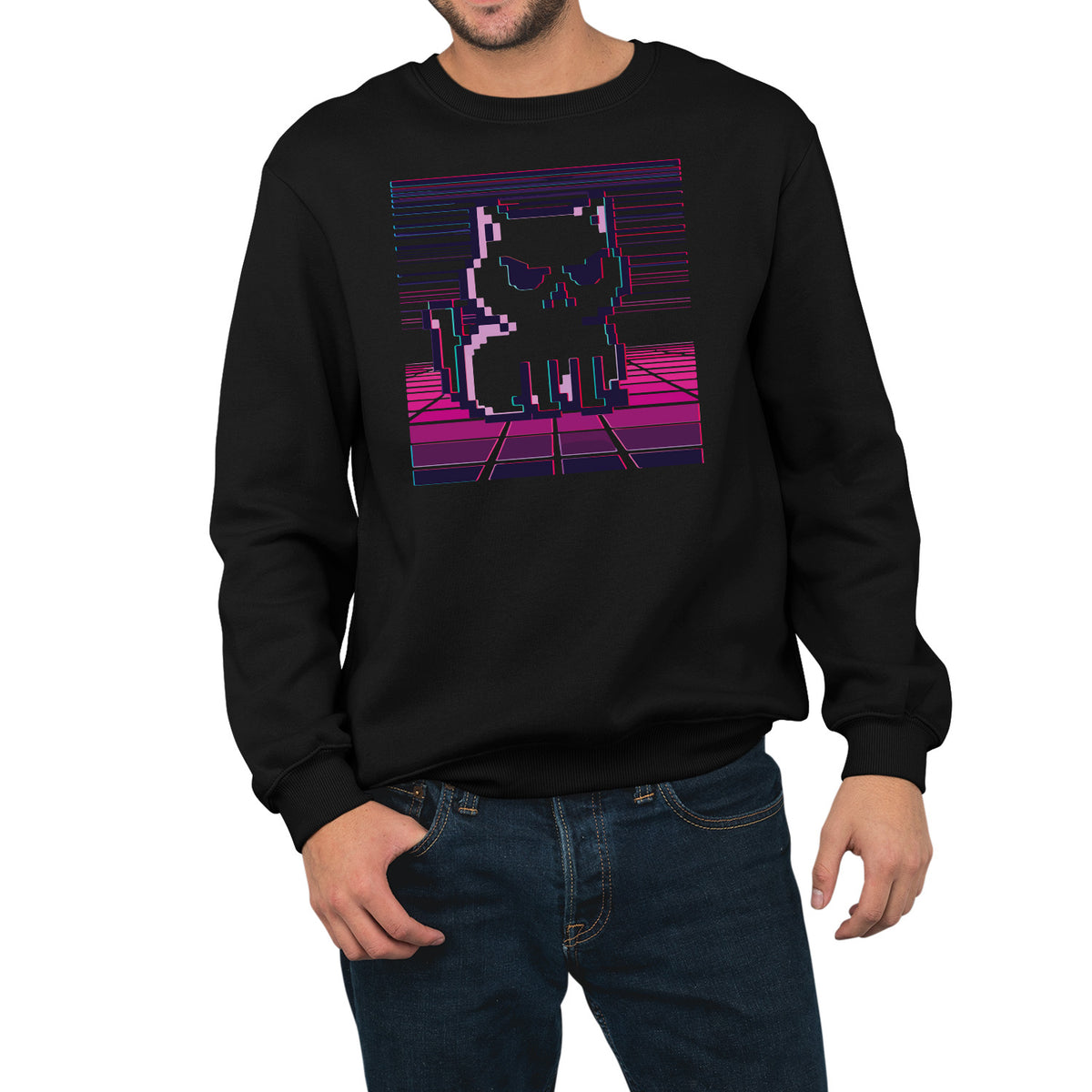 Retro Grumpy Cat| Unisex Adult Sweatshirt | Premium Halloween Clothing