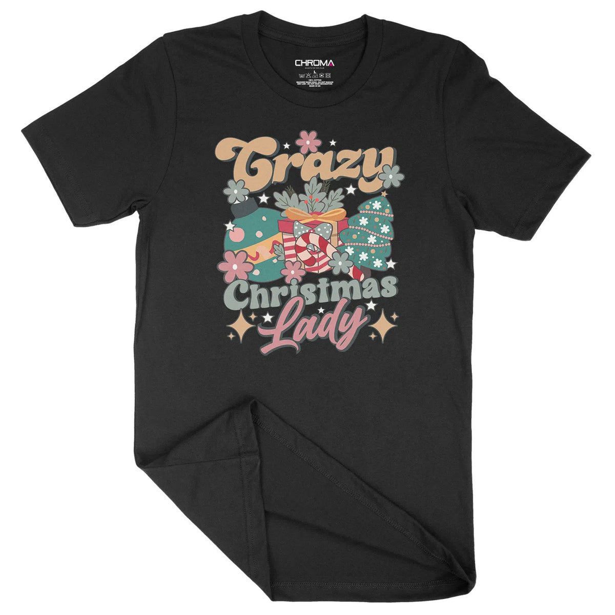 Crazy Christmas Lady | Unisex Christmas T-Shirt Chroma Clothing