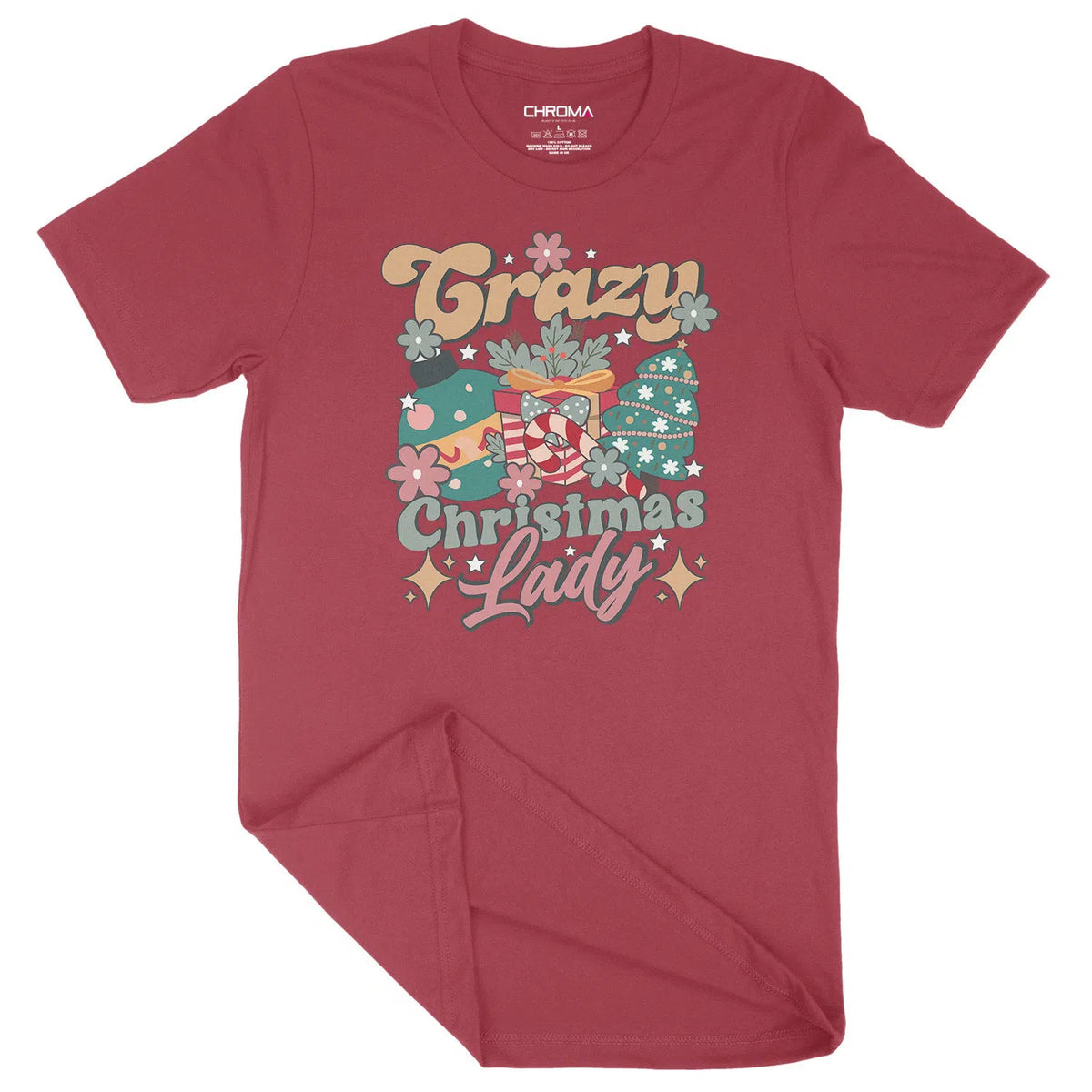 Crazy Christmas Lady | Unisex Christmas T-Shirt Chroma Clothing