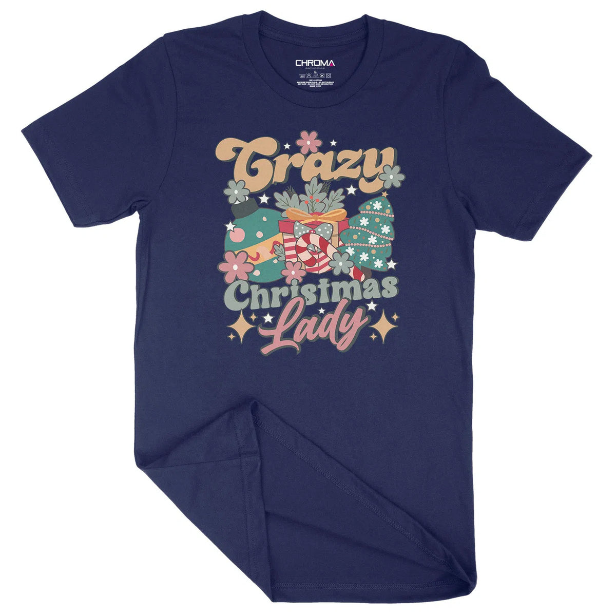 Crazy Christmas Lady | Unisex Christmas T-Shirt Chroma Clothing