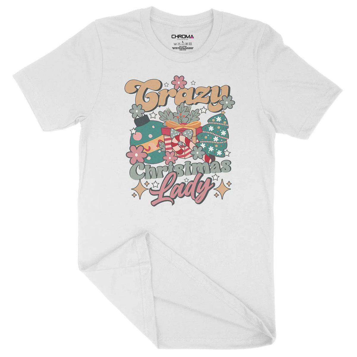 Crazy Christmas Lady | Unisex Christmas T-Shirt Chroma Clothing