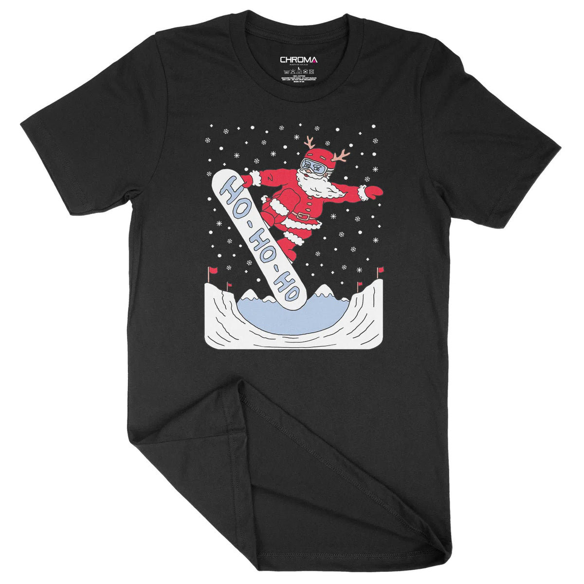 Snowboarding Santa | Unisex Christmas T-Shirt Chroma Clothing