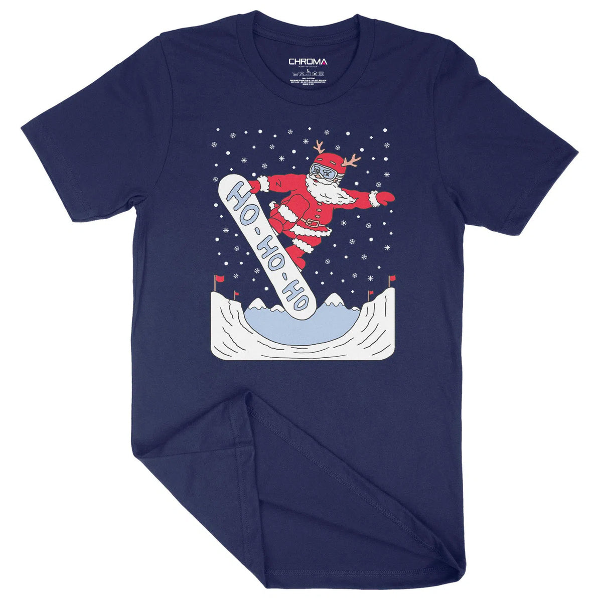 Snowboarding Santa | Unisex Christmas T-Shirt Chroma Clothing
