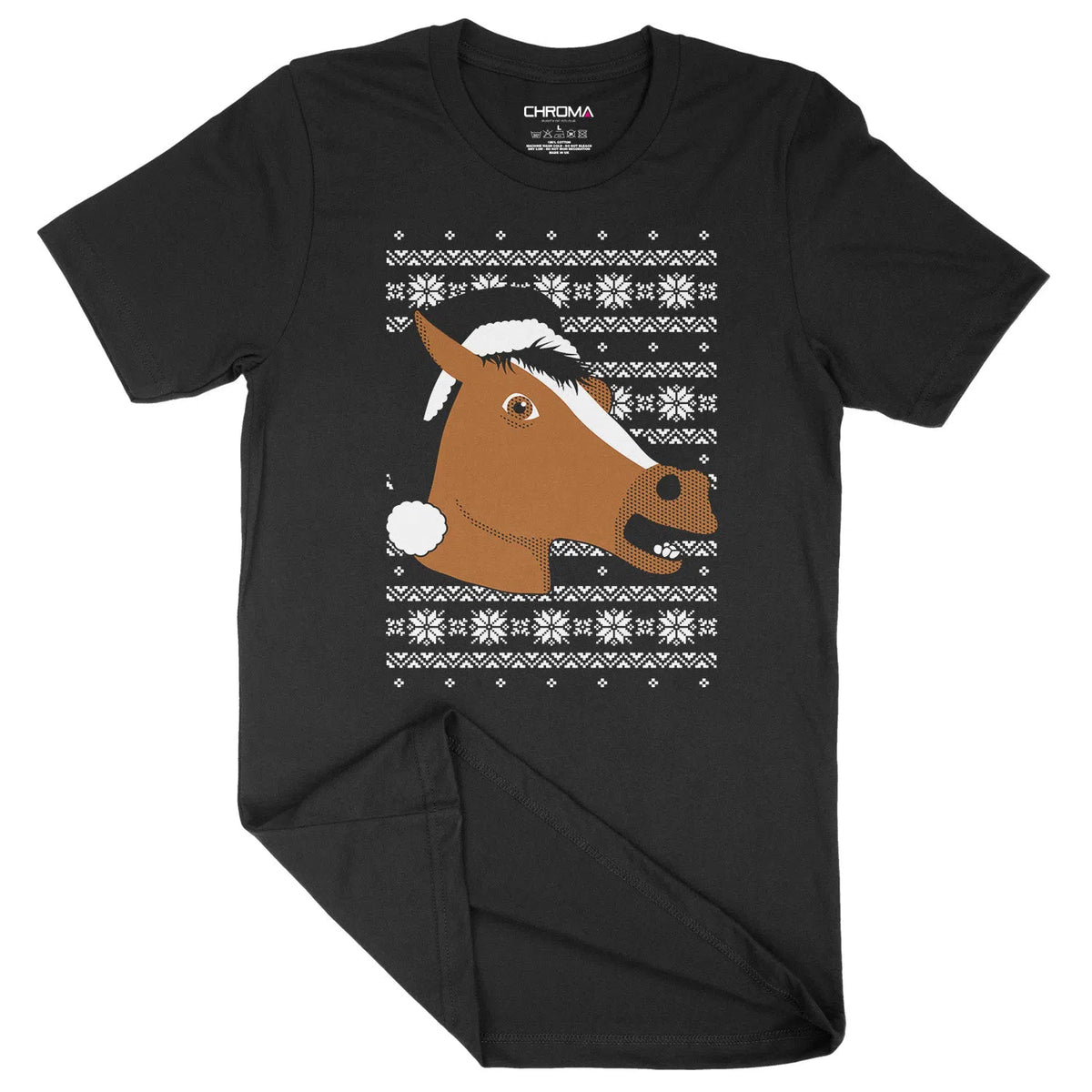 Festive Horse Head | Unisex Christmas T-Shirt Chroma Clothing